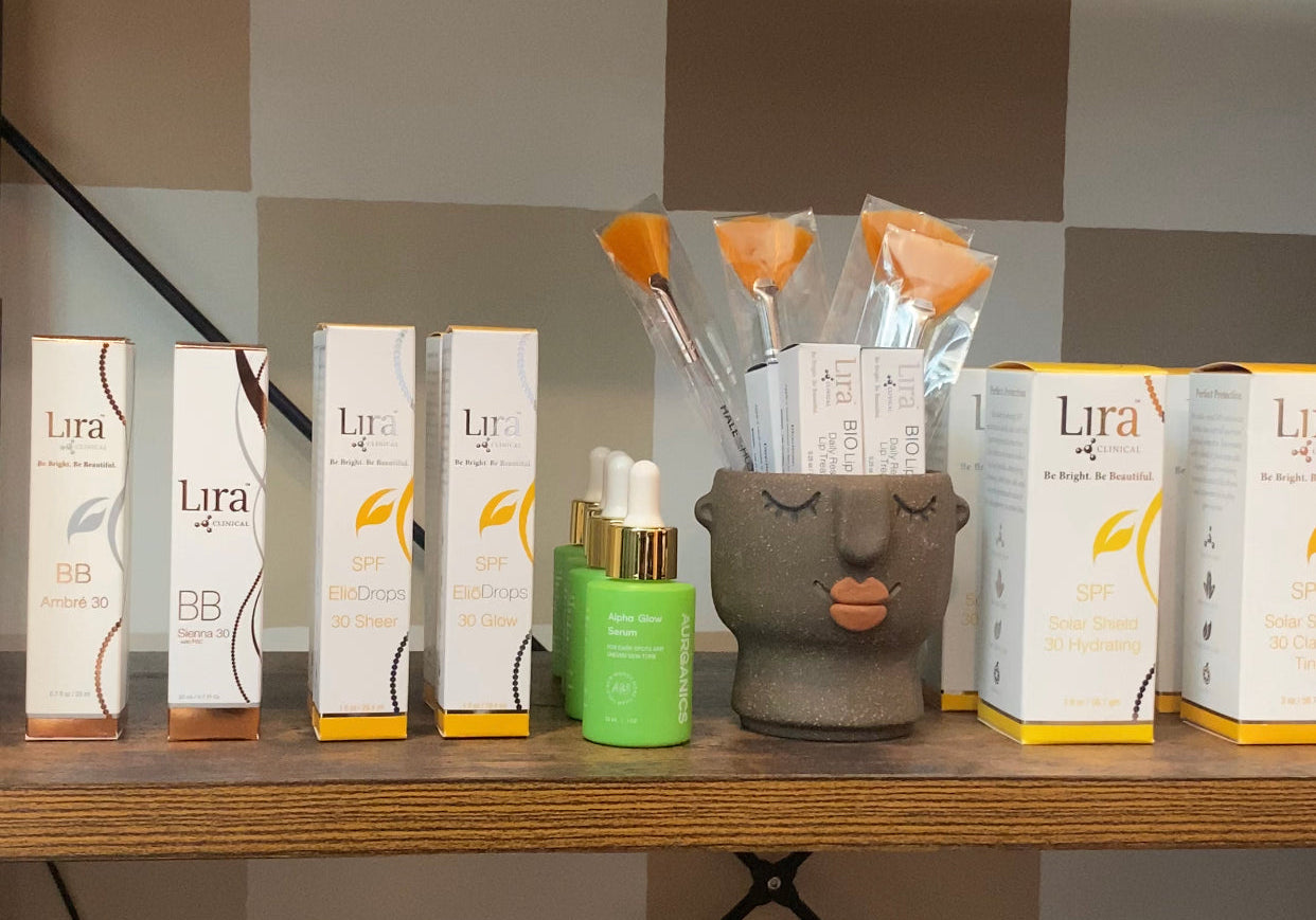 AURGANICS Alpha Glow on the Shelf at A-Peeling Beauty in Raleigh NC Gianna Velletta with Lira Clinical