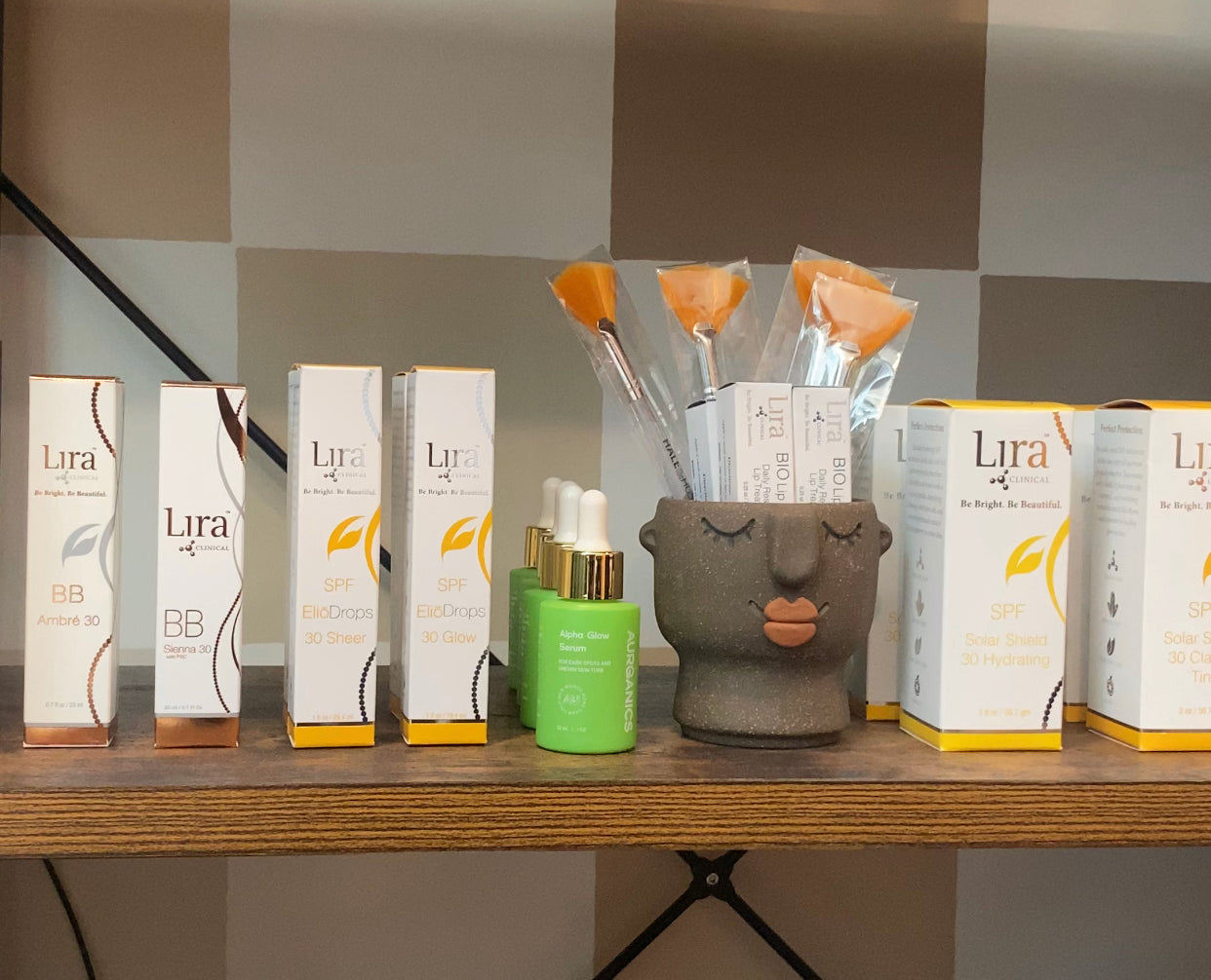 AURGANICS Alpha Glow on the Shelf at A-Peeling Beauty in Raleigh NC Gianna Velletta with Lira Clinical