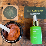 Pumpkin Clay Mask Alpha Glow Serum Texture Shot Holiday Glow Baux Aurganics Skincare All Natural Plant-Based Skincare for Dark Spots Brightening Hyperpigmentation