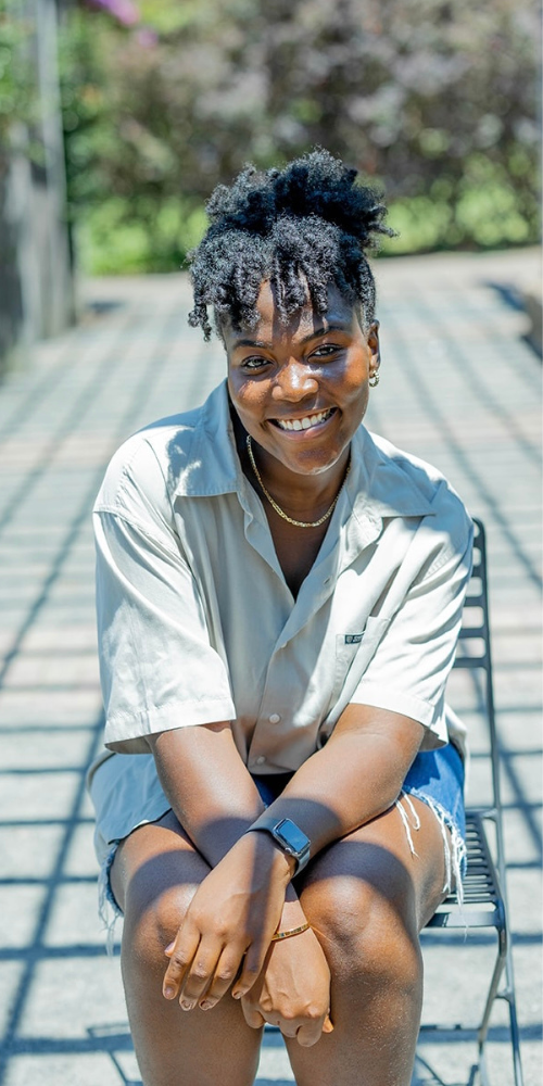 Sarah Houston, founder and CEO of Aurganics Skincare, a Black female owned skincare brand for Black and brown women and non-binary individuals with post-inflammatory hyperpigmentation through sensitive skin-friendly products