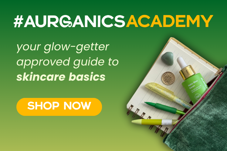 #AurganicsAcademy graphic with best skincare treatment for hyperpigmentation, the alpha glow serum