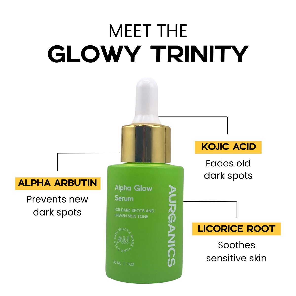 Alpha Glow Serum - Aurganics - Aurganics Skincare - for melanated glow getters with sensitive skin