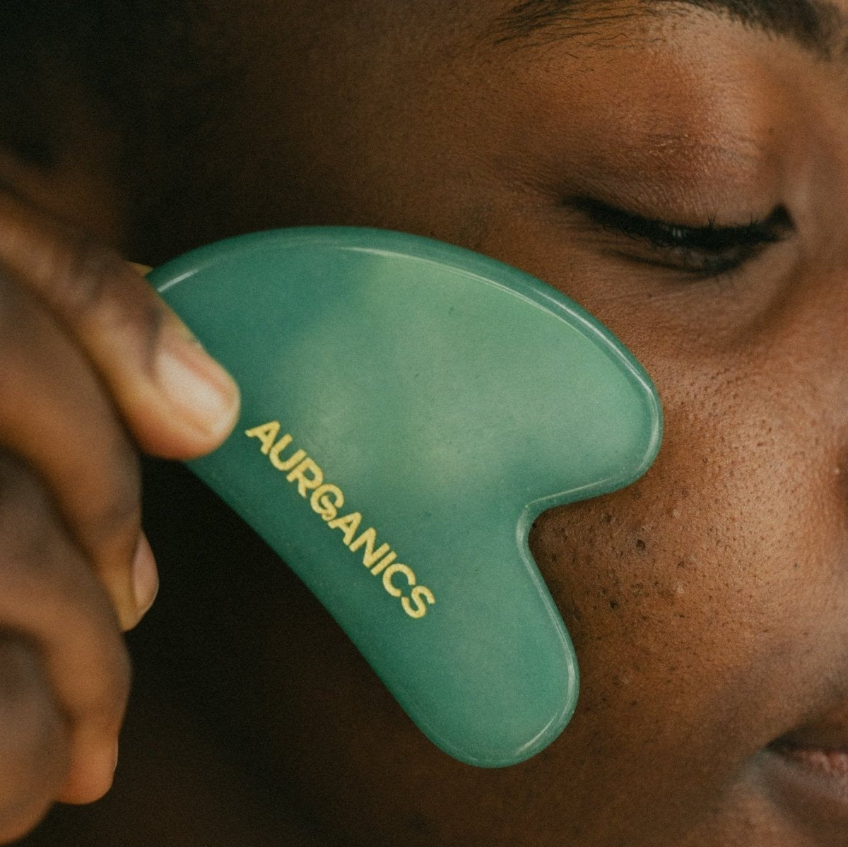 Aurganics Jade Guasha Stone Aurganics Skincare for melanated glowgetters with sensitive skin